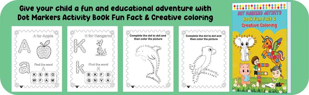 Dot Markers Activity Book Fun Fact & Creative Coloring<br />
Best For: Ages 4-8  