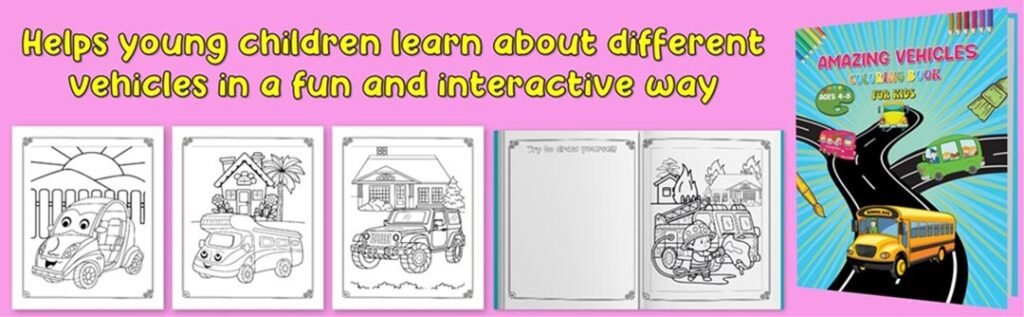 Cars and Trucks Coloring Book for Kids