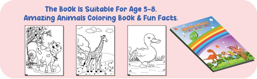 Amazing Animals Coloring Book & Fun Facts for Kids Age 5-8<br />
Best For: Ages 5-8<br />
