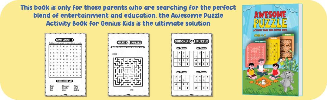 Awesome Puzzle Activity Book for Genius Kids Ages 4-8<br />
Best For: Ages 4-8<br />
