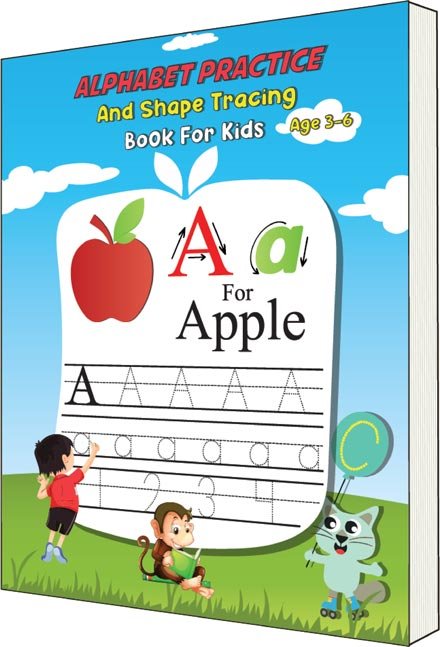 Alphabet Practice and Shape Tracing Book for Kids Age 3-6<br />
Best For: Ages 3-6<br />
